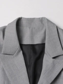Veste de tailleur à basque croisée pour femme fermeture éclair amovible ourlet à volants et taille cintrée
