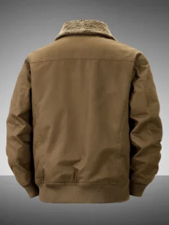 Veste en coton pour homme avec doublure polaire en agneau coupe ample grande taille chaude décontractée style rétro.