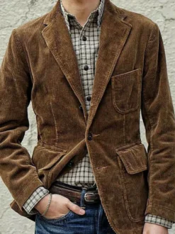 Veste Homme Boutons Polyester Moderne