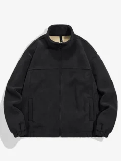 Veste Homme Zippée Chaud Hiver Décontracté Col Montant En Polaire Coton Élégante