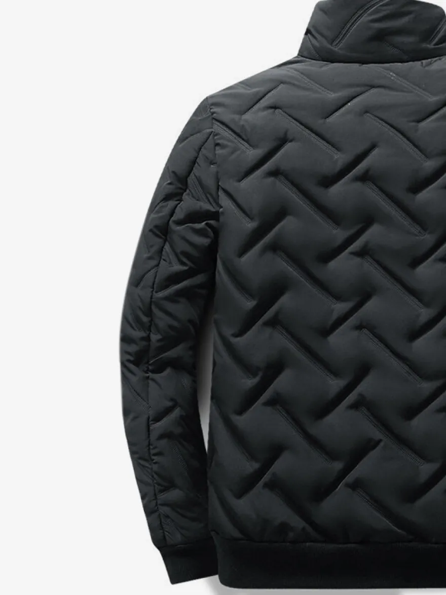 Veste Matelassée Homme Zippée En Polyester Poches Décontracté Chaud