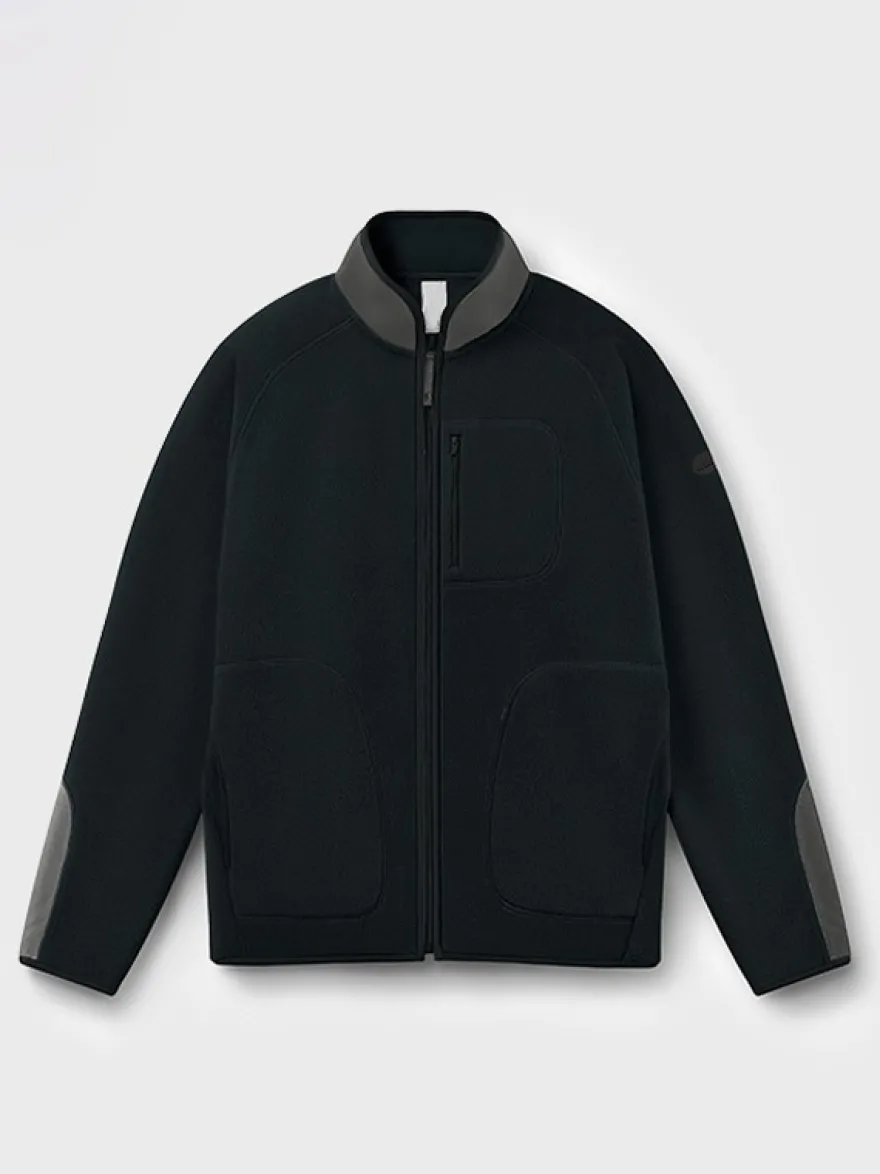 Veste Polaire Col Montant Homme Manteau Chaud D'hiver Imprimé Losanges