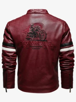 Vestes Homme Glissière Manteaux Veste Décontracté Homme Rayures Rouge Cool Jacket