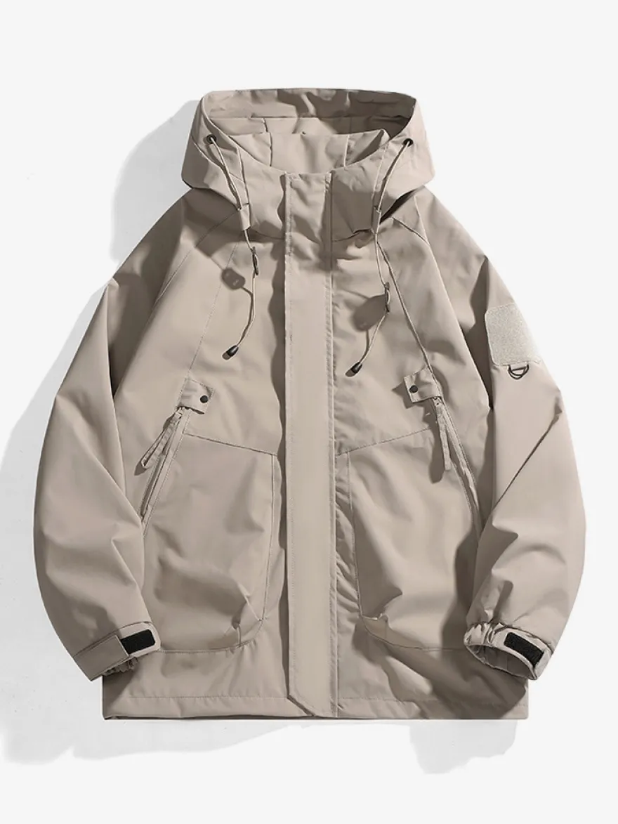 Vestes Manteaux Veste Hommes Vestes Chic Noir À Capuche Imperméable