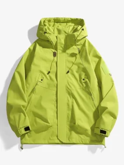 Vestes Manteaux Veste Hommes Vestes Chic Noir À Capuche Imperméable