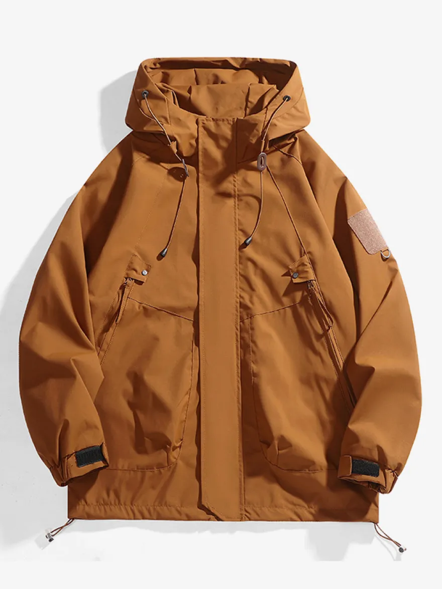 Vestes Manteaux Veste Hommes Vestes Chic Noir À Capuche Imperméable