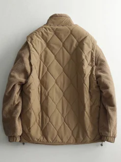 Vestes Matelassées Pour Hommes Manteaux Chic Marron Café Cool Poches Décontracté