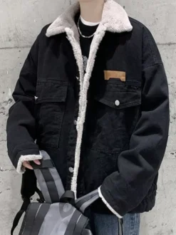 Vestes Pour Hommes Manteaux Confortable Bleu Noir Cool Fausse Fourrure