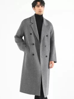 Vestes Pour Hommes Manteaux Hiver Col Rabattu À Revers Noir Chesterfield