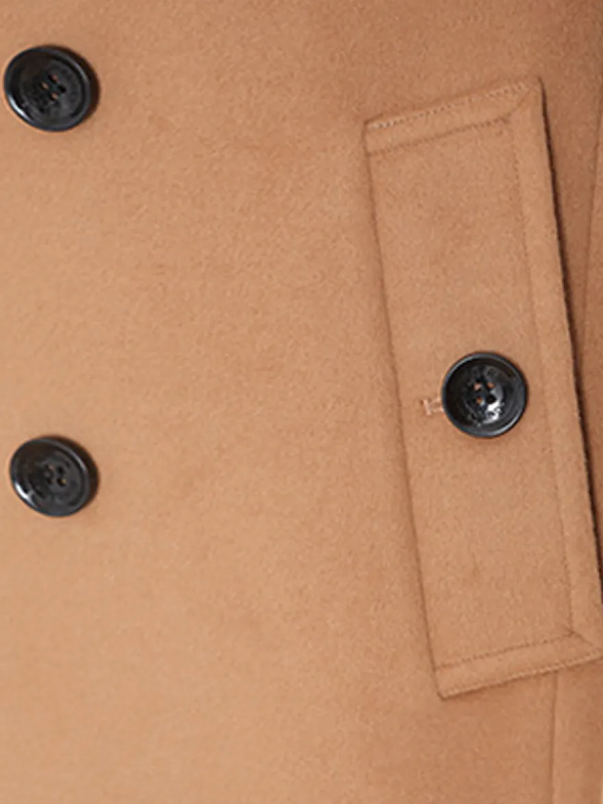 Vestes Pour Hommes Manteaux Long Croisé Col Rabattu Décontracté Camel Élégant