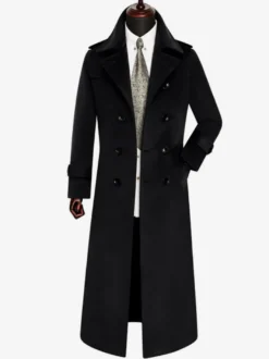 Vestes Pour Hommes Manteaux Long Croisé Col Rabattu Décontracté Camel Élégant