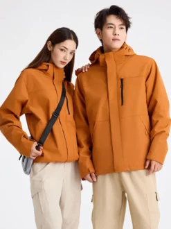 Vestes Pour Hommes Sweat À Capuche Zip Chaud Sport Décontracté Orange Cool