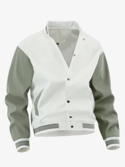 Veste universitaire pour hommes grande taille décontractée manches longues cardigan ample vestes de baseball
