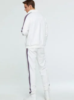 Vêtements d'actif pour hommes 2 pièces imprimées manches longues colorées de portrait blanc