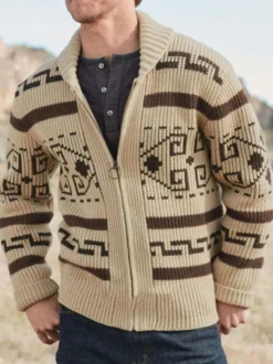 Vêtements pour hommes Cardigan pour hommes Pulls pour hommes Cardigans pour hommes Chic Manches longues Gris kaki Confortable