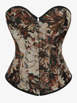 Vêtements vintage Corset vintage Vêtements vintage pour femmes Corset à lacets bleu ciel clair Imprimé floral rétro pour adultes