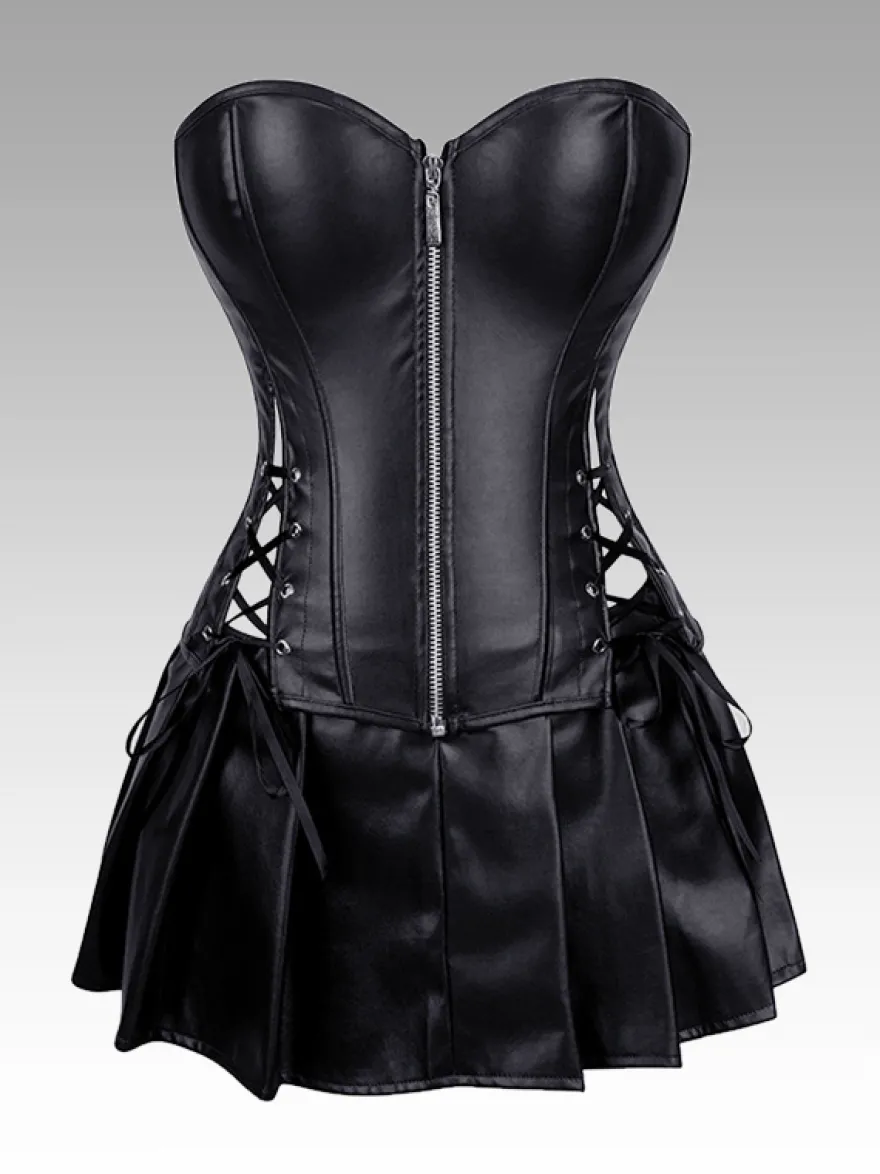 Vêtements vintage Corset vintage Vêtements vintage pour femmes Corset noir à lacets Chic pour femmes adultes